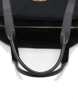 Pre-Loved Rive Gauche Tote Canvas Maxi with Gold Hardware, Black