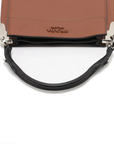Pre-Loved Margit Handbag Leather Small with Silver Hardware, Brown
