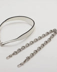 Pre-Loved Horsebit Chain Shoulder Bag Quilted Leather Small with Silver Hardware, White
