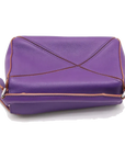 Pre-Loved Puzzle Crossbody Bag Leather Mini with Silver Hardware, Purple
