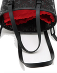 Pre-Loved Lace Bucket Bag Monogram Leather PM with Black Hardware, Black