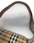 Pre-Loved Saddle Crossbody Crossbody Bag Haymarket Check Coated Canvas Small with Gold Hardware, Beige