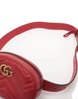 Pre-Loved GG Marmont Belt Bag Quilted Leather with Aged Gold Hardware, Red