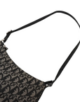 Pre-Loved Trotter Shoulder Bag Trotter Coated Canvas with Silver Hardware, Black