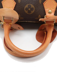 Pre-Loved Mini Speedy Handbag Monogram Coated Canvas Mini with Gold Hardware, Brown