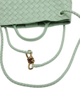 Pre-Loved Andiamo Tote Intrecciato Leather Small with Gold Hardware, Mint Green