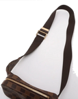 Pre-Loved Geronimos Crossbody Bag Damier Coated Canvas with Gold Hardware, Brown