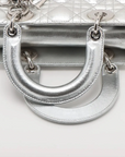 Pre-Loved Lady Dior Handbag Quilted Leather Mini with Silver Hardware, Silver