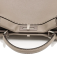 Pre-Loved Peekaboo Selleria Handbag Leather with Silver Hardware, Taupe