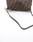Pre-Loved Mamma Baguette Shoulder Bag Zucca Coated Canvas with Silver Hardware, Brown/Tobacco