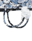 Pre-Loved Book Tote Tote Canvas Embroidered Medium, Blue and White