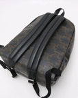 Pre-Loved Triomphe Backpack Triomphe Coated Canvas with Silver Hardware, Black and Brown
