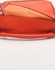 Pre-Loved Puzzle Handbag Colorblock Leather Medium with Gold Hardware, Orange