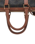 Pre-Loved Triomphe Boston Bag Handbag Triomphe Coated Canvas Small with Gold Hardware, Brown