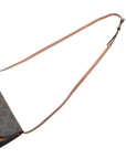 Pre-Loved Triomphe Wallet on Strap Crossbody Bag Triomphe Coated Canvas with Gold Hardware, Brown
