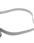 Pre-Loved Stirrup Flap Bag Shoulder Bag Leather Small with Gold Hardware, Light Gray