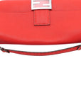 Pre-Loved Baguette Shoulder Bag Leather with Silver Hardware, Red