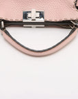 Pre-Loved Peekaboo Selleria Handbag Leather Mini with Silver Hardware, Pink