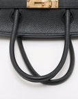 Pre-Loved Birkin Handbag Leather with Gold Hardware 30, Black