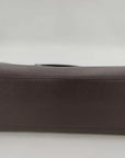 Pre-Loved Tote Leather with Silver Hardware, Dark Brown