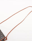 Pre-Loved Plumet Crossbody Bag Goyardine Chevron Coated Canvas with Silver Hardware, Black and Tan
