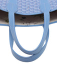 Pre-Loved Villette Tote Goyardine Chevron Coated Canvas PM, Light Blue
