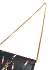 Pre-Loved Kate Chain Wallet Crossbody Bag Lipstick Print Leather Small with Gold Hardware, Black