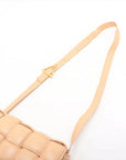 Pre-Loved Padded Cassette Crossbody Bag Intrecciato Leather with Gold Hardware, Beige