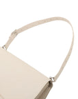 Pre-Loved Crush Sling Shoulder Bag Leather Small with Silver Hardware, Cream