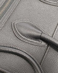 Pre-Loved Luggage Tote Leather Micro with Silver Hardware, Black