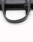 Pre-Loved The Banner Tote Leather Medium with Silver Hardware, Black
