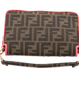 Pre-Loved Baguette Shoulder Bag Zucca Coated Canvas with Gold Hardware, Brown