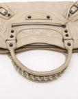 Pre-Loved First Handbag Leather Small with Aged Black Hardware, Beige