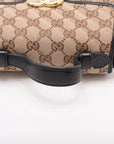 Pre-Loved GG Marmont Handbag Monogram Canvas Mini with Gold Hardware, Beige/Brown
