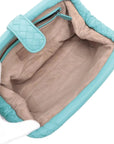 Pre-Loved The Lauren 1980 Clutch Intrecciato Leather with Silver Hardware, Turquoise