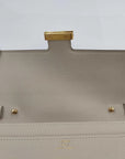 Pre-Loved Constance Long To Go Wallet Crossbody Bag Leather with Gold Hardware, Cream