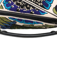 Pre-Loved Puzzle Handbag Embroidered Leather Small with Silver Hardware, Black Multicolor
