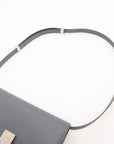 Pre-Loved Classic Box Shoulder Bag Leather Medium with Silver Hardware, Gray