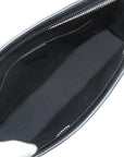 Pre-Loved GG Supreme Web Pouch Pochette Monogram Coated Canvas with Silver Hardware, Black