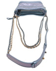 Pre-Loved Gabrielle Shoulder Bag Quilted Leather Small with Mixed Gold and Silver Hardware, Iridescent Blue