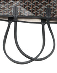 Pre-Loved Saint Louis Tote Goyardine Coated Canvas PM with Silver Hardware, Black and Tan