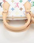 Pre-Loved Speedy Bandoulière Handbag Monogram Multicolore Coated Canvas 25 with Gold Hardware, White Multicolor