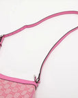 Pre-Loved GG-P Half-Moon Shoulder Bag Monogram Coated Canvas Small with Silver Hardware, Pink
