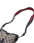 Pre-Loved GG Canvas Bucket Bag Crossbody Bag GG Monogram Coated Canvas Small with Gold Hardware, Beige and Navy