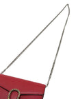 Pre-Loved Dionysus Wallet on Chain Crossbody Bag Leather Mini with Aged Silver Hardware, Red
