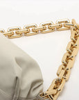 Pre-Loved The Chain Pouch Shoulder Bag Leather with Gold Hardware, Ivory