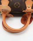 Pre-Loved Mini Speedy Handbag Monogram Coated Canvas Mini with Gold Hardware, Brown