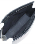 Pre-Loved GG Supreme Web Pouch Clutch Monogram Coated Canvas with Silver Hardware, Black