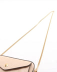 Pre-Loved GG Embossed Mini Chain Camera Bag Crossbody Bag Monogram Leather Mini with Gold Hardware, Beige