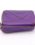 Pre-Loved Puzzle Crossbody Bag Leather Mini with Silver Hardware, Purple